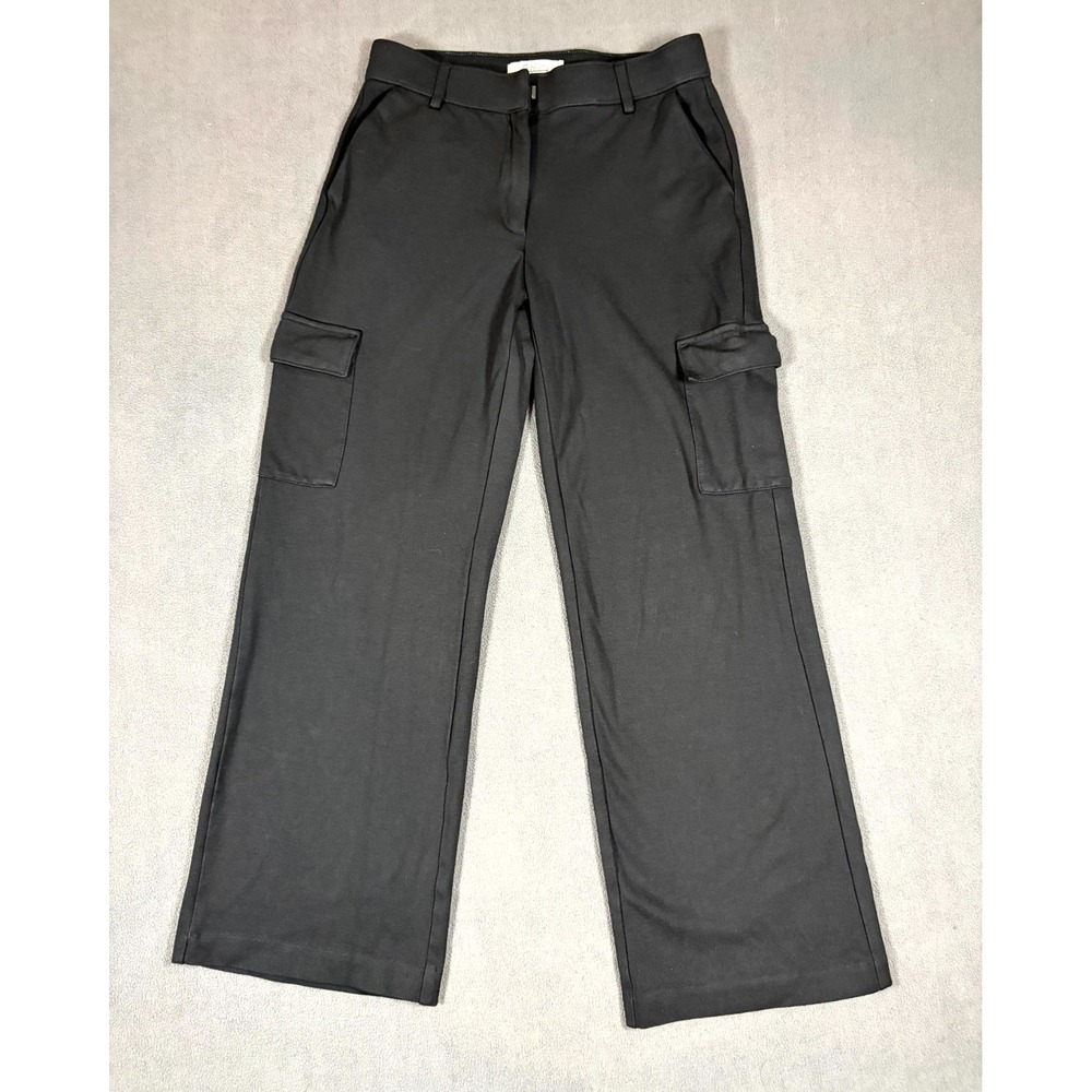 C by One Cargo Pants Women S Black Utility Pockets Comfort Mid Rise Straight Leg